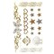 Wrapables Celebrity Inspired Temporary Tattoos in Metallic Gold Silver and Black, Carefree, Small